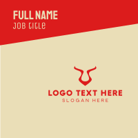 Simple Bull Horns Business Card Design