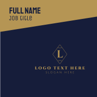 Oval Gold Lettermark Business Card Design