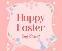 Blessed Easter Greeting Facebook Post Design