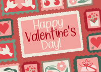 Rustic Retro Valentines Greeting Postcard Image Preview