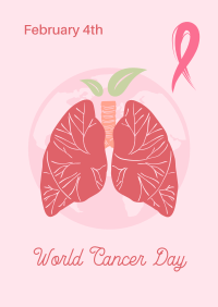 Lungs World Cancer Day  Poster Design