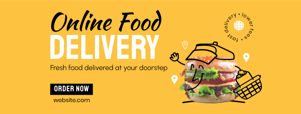 Fresh Burger Delivery Facebook Cover Design Image Preview