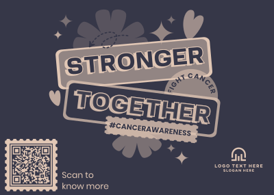 We're Stronger than Cancer Postcard Image Preview