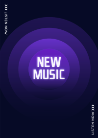 New Music Button Poster Design
