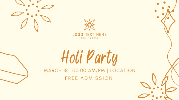 Holi Party Facebook Event Cover Design Image Preview