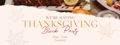 Elegant Thanksgiving Party Facebook cover Image Preview