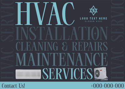 Editorial HVAC Service Postcard Image Preview