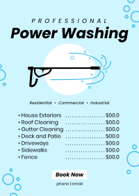 Power Washing Professionals Menu Design