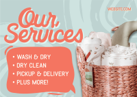 Swirly Laundry Services Postcard Image Preview