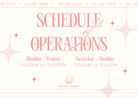 Quirky Operating Hours Postcard Image Preview