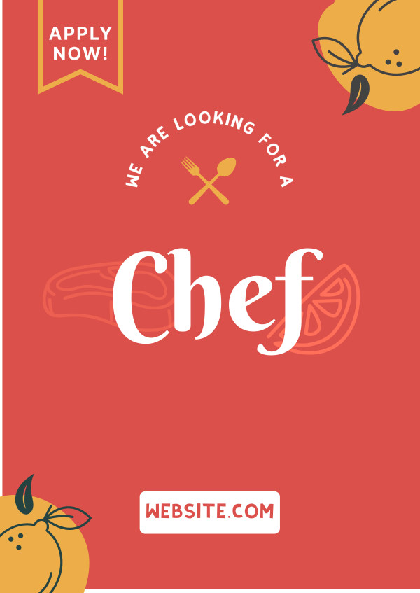 Restaurant Chef Recruitment Poster Design Image Preview