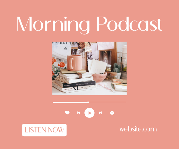 Morning Podcast Facebook Post Design Image Preview