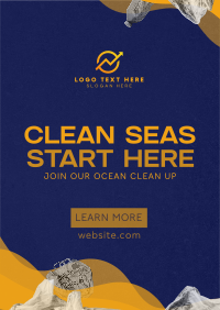 World Ocean Day Clean Up Drive Poster Design