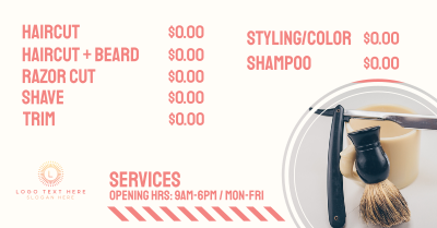 Barbershop Pricelist Facebook ad Image Preview