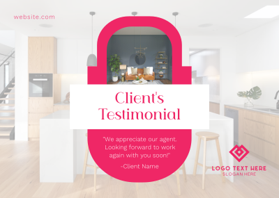 Clean Real Estate Testimonial Postcard Image Preview