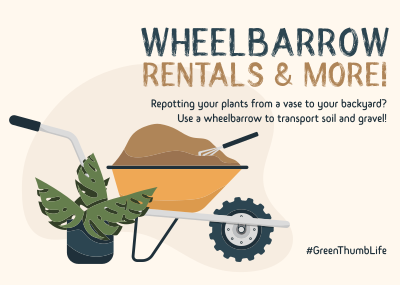 Garden Wheelbarrow Postcard Image Preview