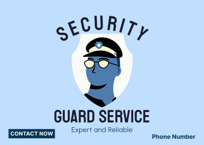 Security Guard Booking Postcard Image Preview