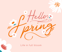 Hello Spring Greeting Facebook Post Design