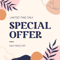 Organic Abstract Special Offer Instagram Post Design