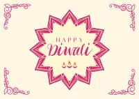 Ornamental Diwali Greeting Postcard Design