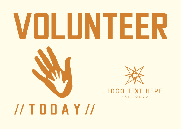 Volunteer Today Postcard Design Image Preview