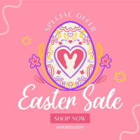 Floral Egg with Easter Bunny and Shapes Sale Instagram Post Image Preview