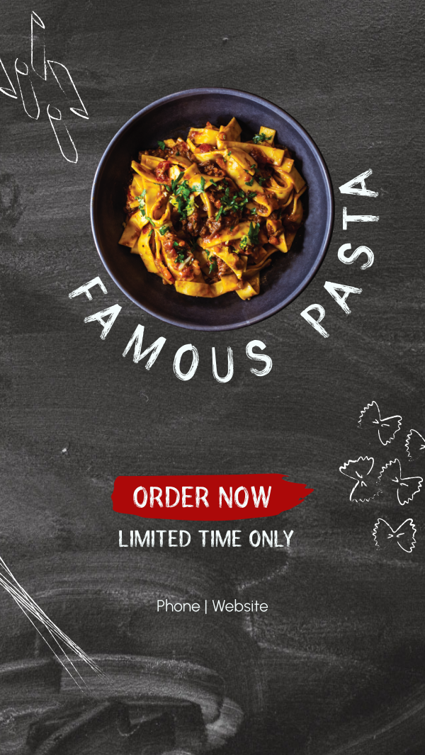 Pasta Chalkboard Instagram Story Design Image Preview