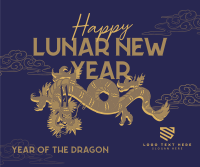 Lunar Year Chinese Dragon Facebook Post Design
