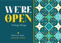 Tiling Shop Opening Postcard Image Preview