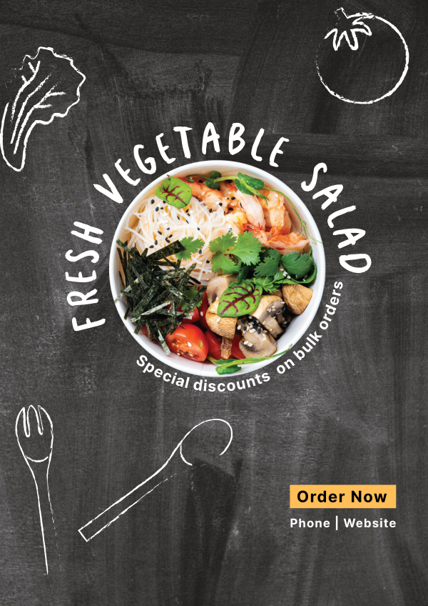 Salad Chalkboard Flyer Design Image Preview