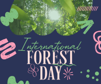Doodle Shapes Forest Day Facebook Post Design