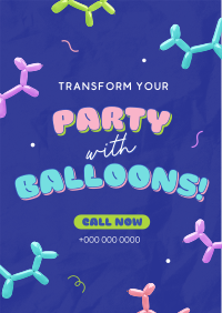 Quirky Party Balloons Flyer Preview