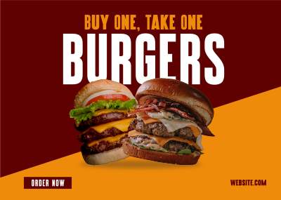 Double Burgers Promo Postcard Image Preview