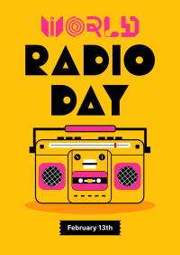 Radio Day Retro Poster Design