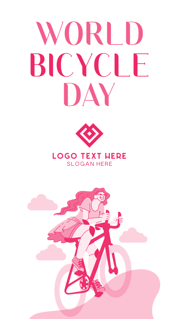 Lets Ride this World Bicycle Day Facebook Story Design