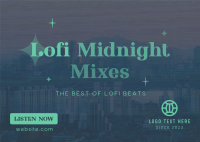 Lofi Midnight Music Postcard Image Preview