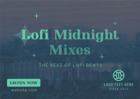 Lofi Midnight Music Postcard Design