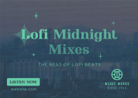 Lofi Midnight Music Postcard Image Preview