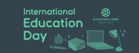 Cute Education Day Facebook Cover Image Preview