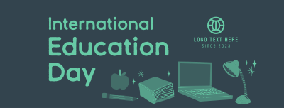 Cute Education Day Facebook cover Image Preview