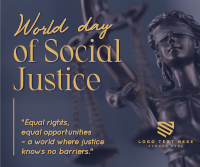 World Social Justice Day Facebook Post Design