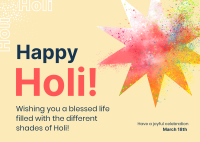 Holi Star Postcard Design