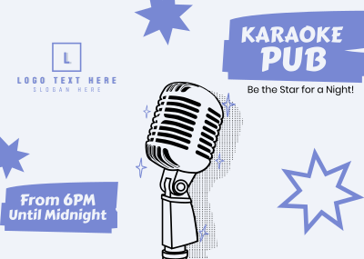 Karaoke Pub Postcard Image Preview