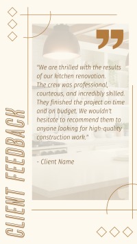 Client Feedback on Construction TikTok video Image Preview