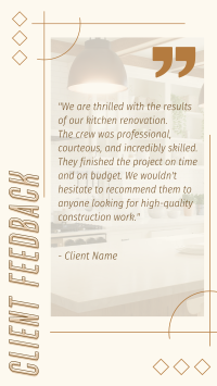 Client Feedback on Construction TikTok Video Image Preview