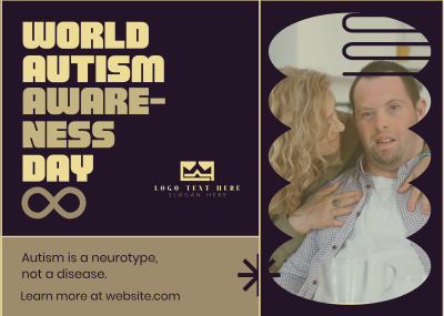 Bold Quirky Autism Day Postcard Image Preview