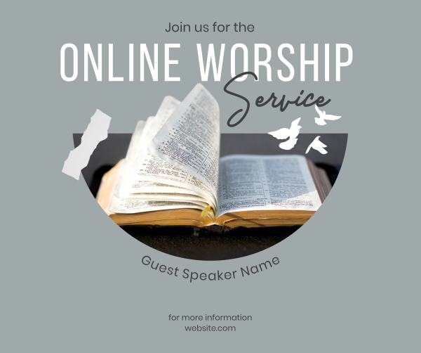 Online Worship Facebook Post Design Image Preview