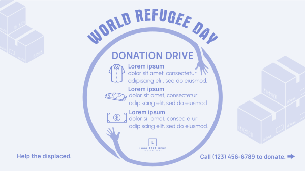 World Refugee Day Donations Facebook Event Cover Design