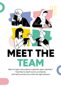 Modern Quirky Meet The Team Flyer Design