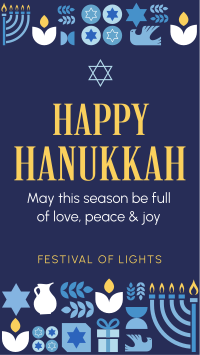 Happy Hanukkah Pattern Instagram reel Image Preview